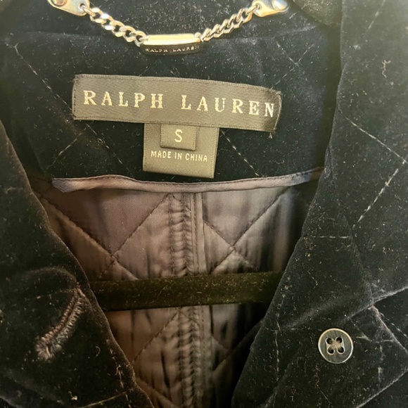 Midnight Blue Ralph Lauren Quilted Velvet Jacket - Picture 4 of 4